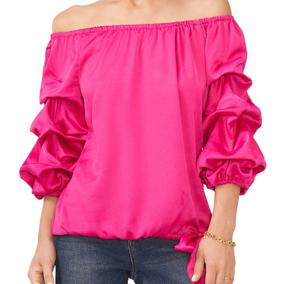 Vince Camuto Ruffle Sleeve Blouse Pink size S NWT - Picture 1 of 9